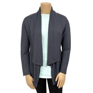 Lysse Active To Go Wrap Sz  L 12 14 New Knit Jacket Drape Front Grey Cardigan